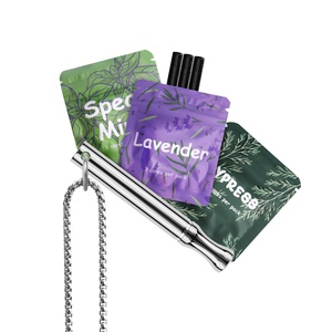 Focus Pipe Cute Air Inhaler Meditation Easy Adjustable Breathe Tube Anxiety Anti Smoking Breathing Necklace Black With Pull - Product Image 2