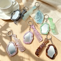BELLEWORD Ensemble de porte-clés en acrylique miroir en forme de nuage avec logo personnalisé, portable, pour femmes
