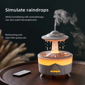 Nuevo <span class=keywords><strong>Humidificador</strong></span> de Aire Ultrasónico Inteligente con Forma de OVNI y Gotas de Lluvia, Difusor de Aroma con Lámpara LED de 7 Colores, 350 ml - Product Image 5