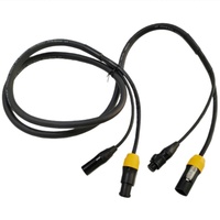 RVV 3CX2.5mm2 Câble combiné d'alimentation True1 et DMX 5 broches Câble combiné PowerCon True1 et DMX 5 broches mâle vers femelle