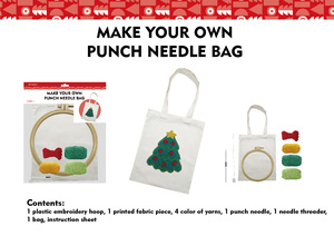 Kit de couture éducatif DIY pour sac fourre-tout en toile à broder au poinçon, motif sapin de Noël mignon, idéal pour cadeau de Noël, marque <span class=keywords><strong>VOSAN</strong></span> - Product Image 4