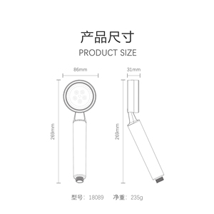 <span class=keywords><strong>Soffione</strong></span> <span class=keywords><strong>Doccia</strong></span> Esteso Trasparente Grigio in ABS Ecologico, Risparmio Idrico, per Hotel <span class=keywords><strong>e</strong></span> Bagno - Product Image 6