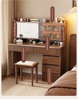 Coiffeuse en bois massif avec tiroirs, meuble de rangement moderne et simple pour chambre à coucher, coiffeuse multifonctionnelle pour chambre principale