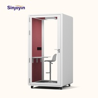 Cabine de travail modulaire haut de gamme en acier, élégante et insonorisée, pour bureau, studio d'enregistrement, usage professionnel et hôtelier