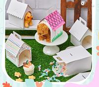 YZ White Dog House Shaped Snack Geschenk box DIY Haustier und Kinder Party begünstigt Karton Verpackung Papier box für Hunde partys