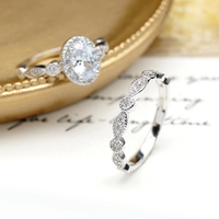 Bagues de fiançailles et de mariage en argent sterling S925 personnalisées en gros pour femmes