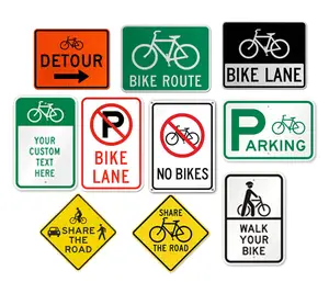 Özel bisiklet işareti alüminyum 3m yansıtıcı trafik yol güvenliği işaretleri yol uyarı tabela açık park bisiklet yolu