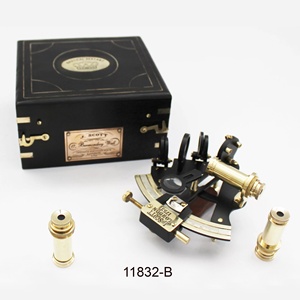 การเดินเรือทะเลหนักเยอรมันรูปแบบการทำงานเรือ Sextant โบราณเสร็จด้วยกล่องไม้ - Product Image 2
