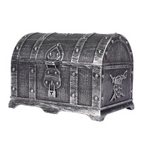 Nouvelle boîte à souvenirs en plastique rangement bijoux décoratifs Pirate coffre au trésor
