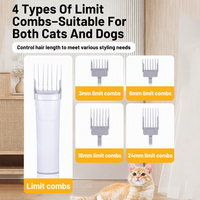 Kit de toilettage multifonctionnel 7-en-1 pour animaux de compagnie et aspirateur avec tuyau de 1,4 m, réservoir de poussière détachable de 2 L, tondeuse et rasoir pour poils de chien et de chat, en ABS
