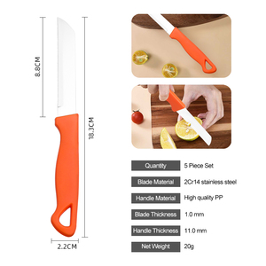 5-टुकड़ा रसोई में धातु, रंगीन प्लास्टिक हैंडल और अनुकूलन योग्य लोगो से बना - Product Image 3