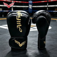 Gants de boxe professionnels ALLFIGHT en cuir de vachette PU 10oz 12oz 14oz 16oz pour entraînement, sparring, MMA, équipement de boxe, directement de l'usine