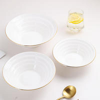 Bol à fruits, salade, soupe, ramen en céramique de porcelaine de grande taille, de qualité supérieure, écologique, de style japonais moderne, blanc