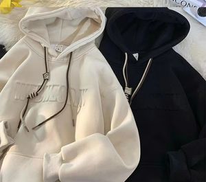 Sweat à capuche gaufré avec logo personnalisé Sweat à capuche 100 coton lourd de créateur pour hommes 400gsm 500gsm polaire lourde - Product Image 2