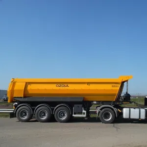 60 tons hydraulic lifting cylinder dump truck 40 cubic meters U-shaped 3-axis trailer dump trailer