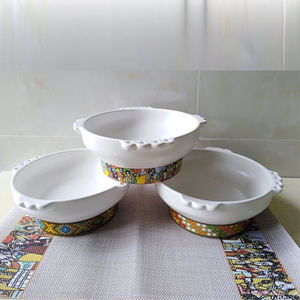 2025 nuovo arrivo piatto di Kifto cibo di <span class=keywords><strong>Taba</strong></span> etiope piatti e piatti con decalcomania bianca - Product Image 1