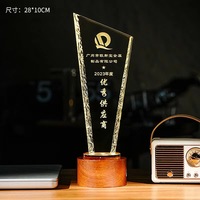 Plaques en cristal personnalisées avec éclairage LED créatif, style sportif, gravure laser DIY, coffret cadeau, trophée en cristal, récompense