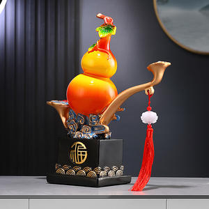Fulu Shuangquan Creative Résine Époxy Sculpté Gourde Ornement Chinois Salon Décoration Entrée Cadeau Pendaison De Crémaillère Nouvelle Maison - Product Image 4