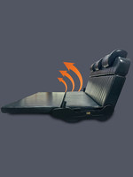 Siège triple pliable de type chariot pour camping-cars OLIVER ; banquette arrière réglable transformable en lit