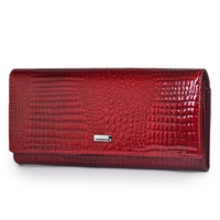 Dompet Wanita Kulit Panjang Multifungsi 2026, Tempat Kartu Kredit, Model Clutch, Tutup Magnetik, Motif Buaya Timbul, RFID