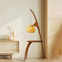 Lampe sur pied de style chinois, nouveau salon, ambiance simple de chambre à coucher, style Wabi-Sabi, bois massif