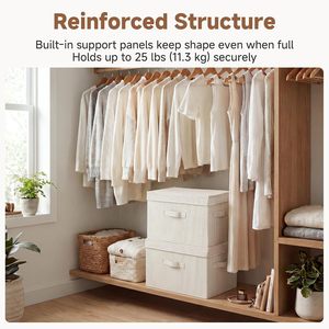 Fabric <b>Storage</b> <b>Bins</b> with Lids 20L Capacity Collapsible & Stackable Closet <b>Storage</b> - Product Image 6