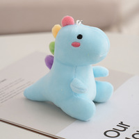 12cm Kawaii Mini doux dinosaure en peluche porte-clés chaud coton animaux jouets sac breloque décor pendentif peluche peluche poupée