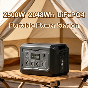 สถานีพลังงานสำรองแบบพกพา 2500W เครื่องกำเนิดพลังงานแสงอาทิตย์ 2048Wh แบตเตอรี่ LiFePO4 สำหรับใช้งานกลางแจ้ง ระบบสำรองพลังงานฉุกเฉิน พร้อมแอปพลิเคชัน - Product Image 3