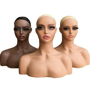 Manichino di Lusso in PVC a Mezzo Busto con Spalle <span class=keywords><strong>per</strong></span> Esposizione <span class=keywords><strong>Parrucche</strong></span>, Teste di Manichino in Fibra di Vetro Afroamericane <span class=keywords><strong>per</strong></span> Cappelli e <span class=keywords><strong>Parrucche</strong></span> - Product Image 2