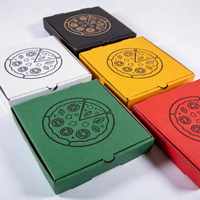Boîte à pizza en carton ondulé blanc biodégradable, écologique, imprimée sur mesure, avec doublure anti-graisse, jetable, pour aliments