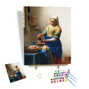Kits de peinture Offre Spéciale par numéros de Style nordique Johannes Vermeer la laitière peintures célèbres du monde peinture par numéros personnalisés