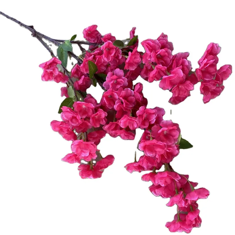 105 Cm New Pastoral White Cherry Blossom Flower Branches Artificial For Shopping Mall Hotel Wedding Decoration