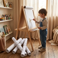 Rollo de Papel para Colorear Ecológico Anti-Encrespamiento para Niños, Papel para Pintar DIY para Caballete, Papel para Dibujar en Escritorio