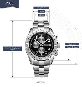 Relojes de Cuarzo MEGIR 2030G Modernos, de Lujo, Duraderos, de Venta Caliente, Disponibles en Stock, Diseño Popular, Elegantes y Multifuncionales con Correa de Acero Inoxidable - Product Image 6