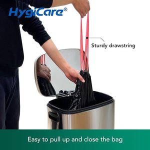 Sacs poubelle à cordon de serrage de 30 gallons, 150 unités, noirs, en LDPE, étanches, multi-usages, sans parfum, produits ménagers - Product Image 2