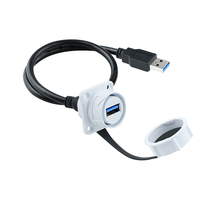 Conector de Cable Plano de Nylon USB3.0 IP68 a Prueba de Agua de Lshitech, de 0.1m-4m, Hembra a Macho, para Electrónica de Automóviles y Equipos Industriales