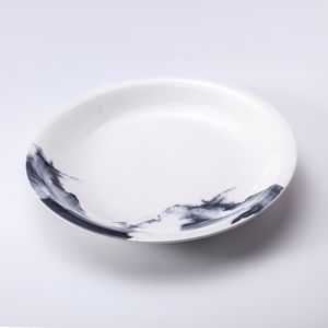 ShengJing – vaisselle ronde en céramique, blanche et brillante, 14 pouces, <span class=keywords><strong>grande</strong></span> <span class=keywords><strong>assiette</strong></span> profonde pour Restaurant, hôtel - Product Image 6