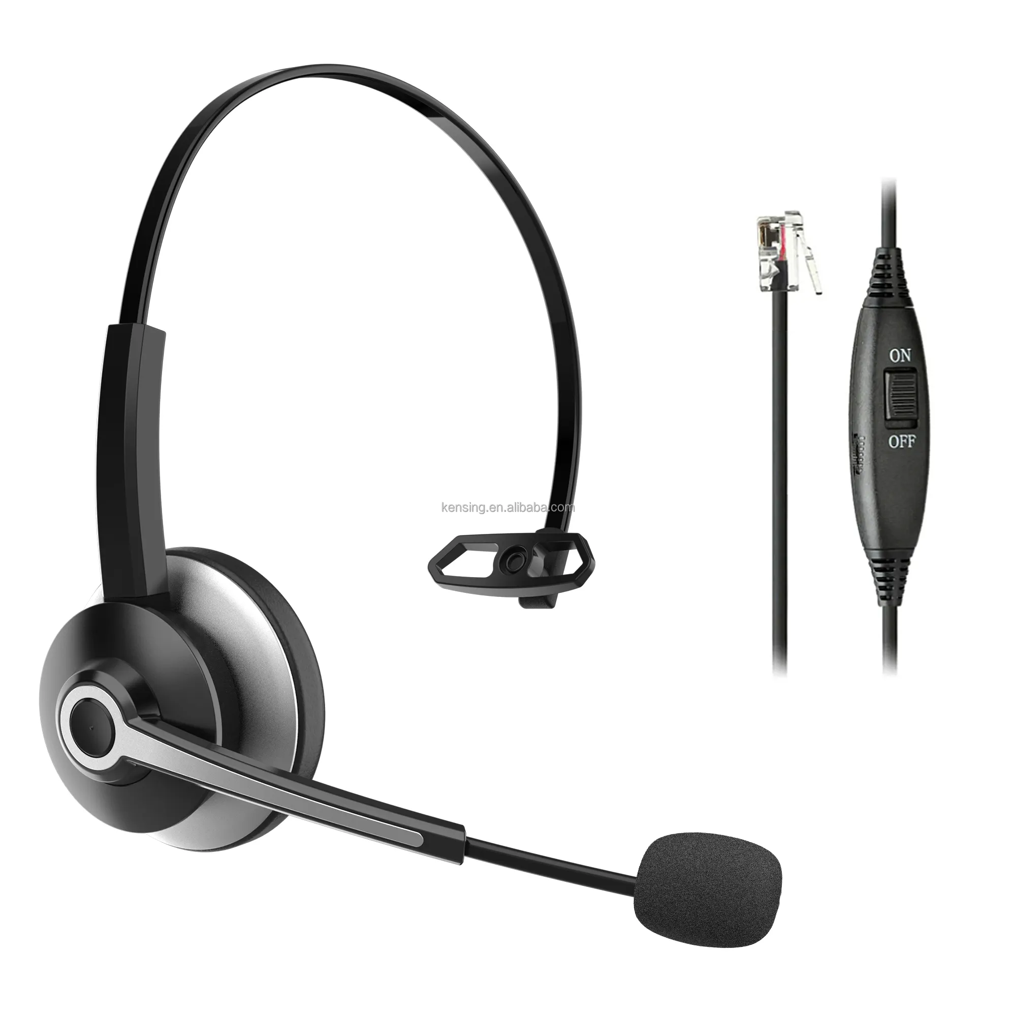 Single-Ear-Call-Center-Kopfhörer mit geräusch unterdrücken dem Mikrofon und rj9 rj11-Anschluss