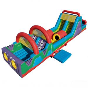 Parcours d'obstacles gonflable classique sur le thème du sport, double piste, équipement de jeu d'aventure pour enfants, qualité commerciale, PVC sec - Product Image 1