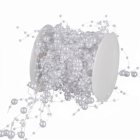 Guirlande de perles en plastique rose réglable et faite à la main de 4 m, pour intérieur/extérieur, pour sapin de Noël, couronne ou toile de fond de mariage