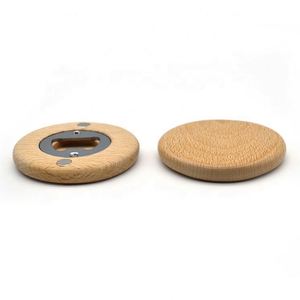 Personalized Round Wooden Custom Blank Refrigerator <b>Fridge</b> Magnet Beer Bottle Opener for Decoration Craft DIY - Product Image 4