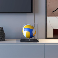 Vente flash : Étui de présentation en acrylique transparent personnalisé pour ballons de football signés, épaisseur 3 mm, logo personnalisé, marque USA