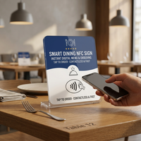 Mini-étiquette NFC personnalisée en acrylique avec code QR, support adhésif, carte de membre, affichage des commentaires clients 13,56 MHz