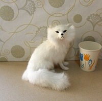 Peluche Renard Réaliste Mignon et Moelleux Blanc Marron Noir pour Décoration Intérieure, Animal Sauvage Kawaii, Accessoire de Photographie et de Vitrine