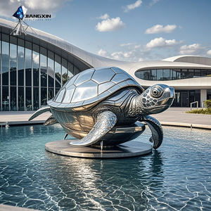 JIANGXIN solare-Tech tartaruga scultura-specchio autopulente acciaio e luce notturna 24K <span class=keywords><strong>oro</strong></span> accenti e motivi geometrici per palazzi - Product Image 3