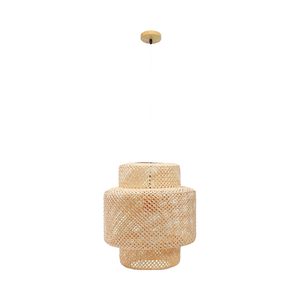 Handmade Modern Bamboo Pendant Lighting for Kitchen <strong>Boho</strong> Wooden <strong>Ceiling</strong> <strong>Light</strong> Chandeliers Weave Pendant Project Installation - Product Image 1