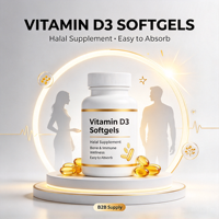 Capsules de vitamine D3 K2 en gélules molles certifiées Halal, complément alimentaire pour adultes, formule naturelle sans sucre pour le soutien osseux