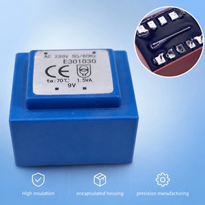Transformador de PCB Encapsulado de 0.5VA a 50VA, Transformador de Potencia EI de Baja Frecuencia, Fundido al Vacío, Impermeable, para Electrónica de Precisión - Product Image 1