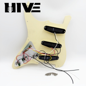 Kit de câblage complet pour pickguard de guitare électrique HIVE avec panneau de commutation 5 positions, set de micros 2T1V SSS ST pour guitare Strat - Product Image 4