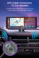 Monitor Inteligente Universal de 10.26 Pulgadas con CarPlay Inalámbrico, Pantalla IPS Portátil con Android Auto para Coche